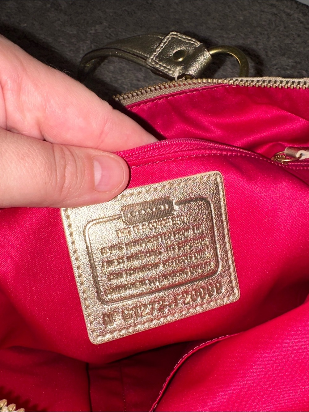 Coach Metallic Gold Signature Tote with Colorful Graphic Accents - Picture 6 of 6